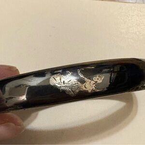 Elegant Siam niello Silver Bangle Bracelet